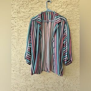Vintage 80s -90s Colorful Striped Button-Up Shirt